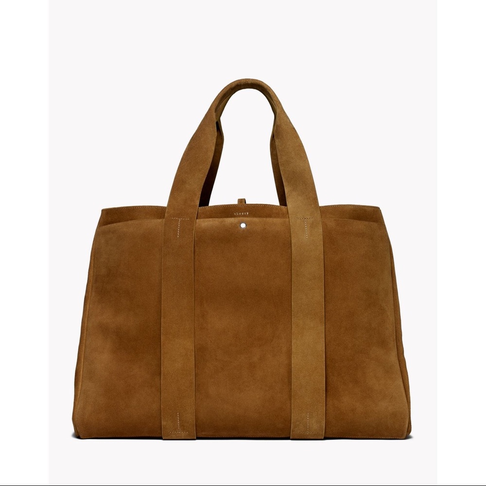 Theory Large Signature Tote Suede Bag in Cedar - Picture 4 of 6